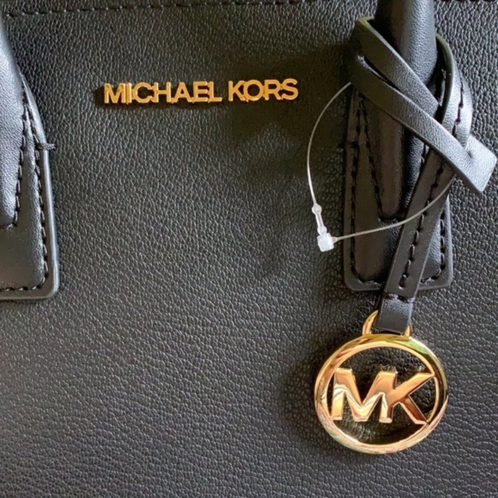 Michael Kors Avril Small Leather Top-Zip Satchel Black color - Picture 5 of 16